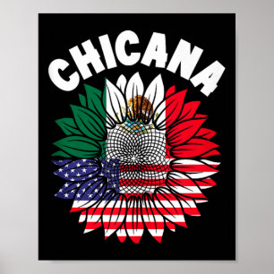 Poster Drapeau de fierté mexicaine chicana Mexique racine