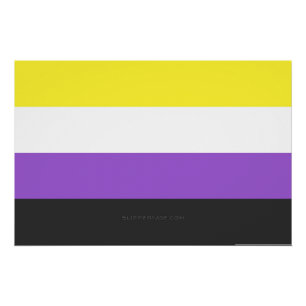 Poster Drapeau de fierté non binaire de SlipperyJoe's jau