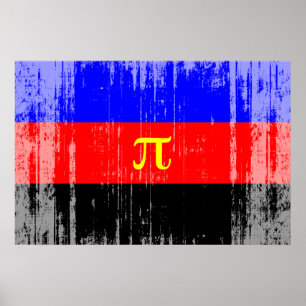 Poster Drapeau de fierté polyamoureuse