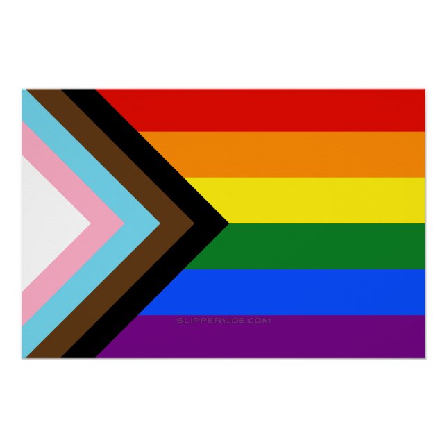Poster Drapeau de fierté Progress Pride de SlipperyJoe si (Devant)