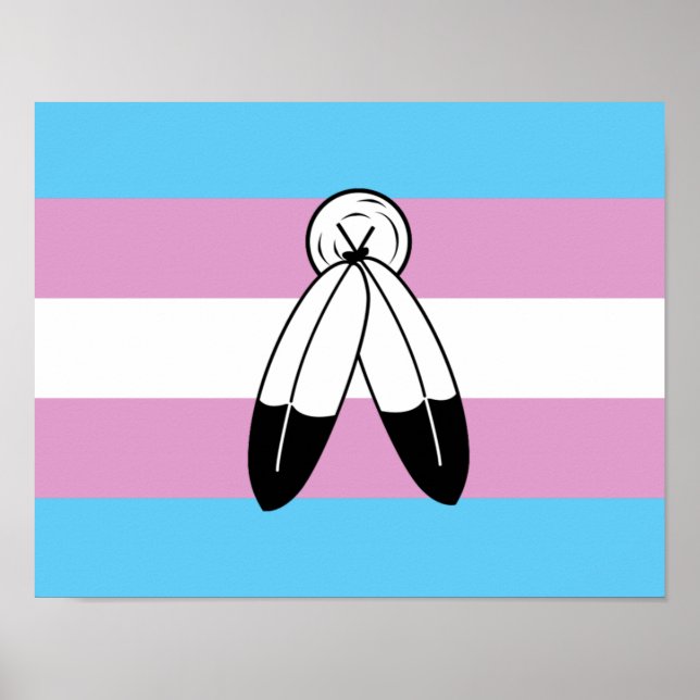 Poster Drapeau de fierté trans bispirituel (Devant)