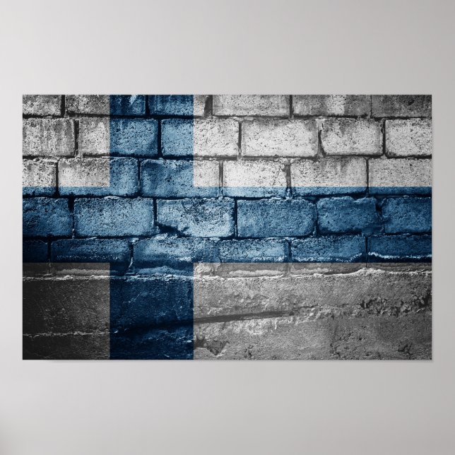 Poster Drapeau de Finlande (Devant)