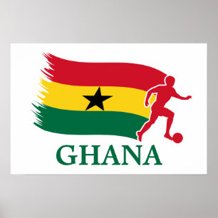 Poster Drapeau de football du Ghana