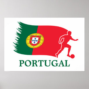 Poster Drapeau de football du Portugal