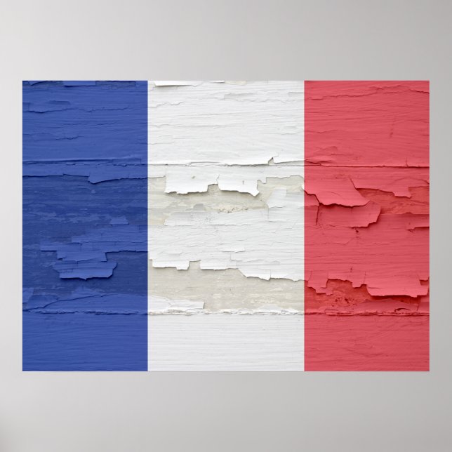 Poster Drapeau de France Patiné (Devant)