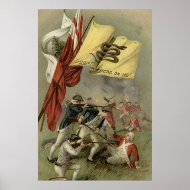Poster Drapeau de Gadsden - Colline de Bunker (Devant)