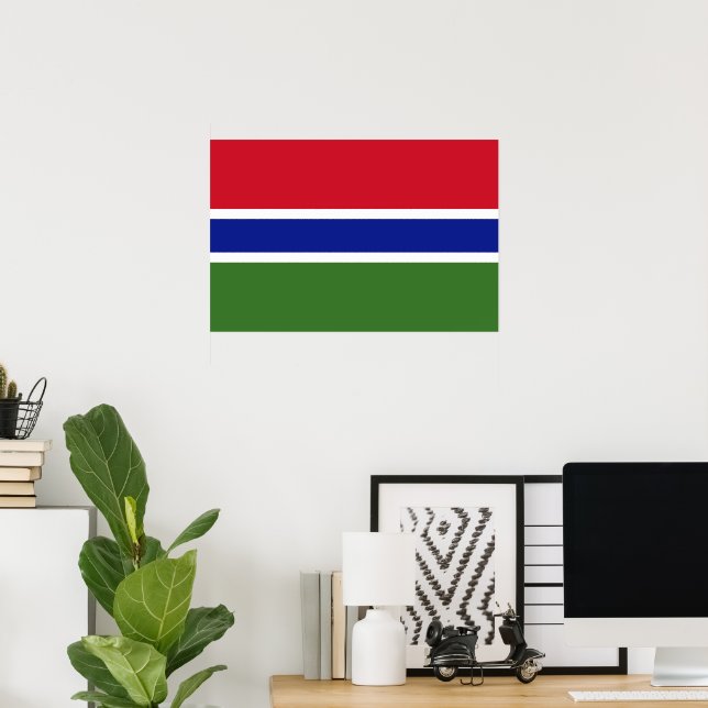 Poster Drapeau de Gambie (Bureau à domicile)
