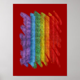 Poster Drapeau de gay pride de mosaïque d'arc-en-ciel
