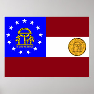 Poster Drapeau de Géorgie