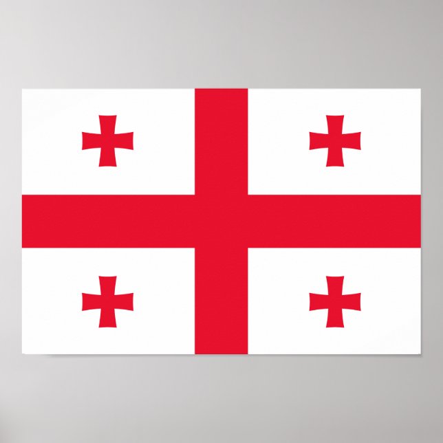Poster Drapeau de Géorgie (Devant)