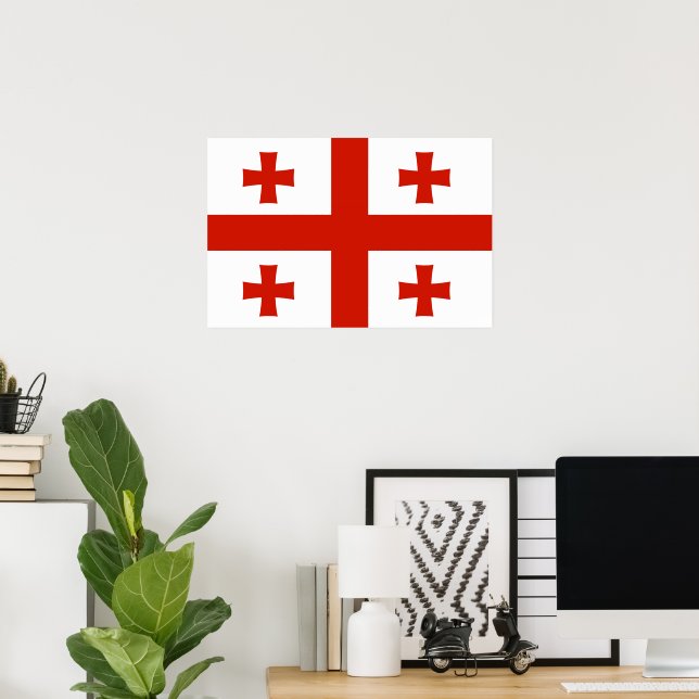 Poster Drapeau de Géorgie (Bureau à domicile)