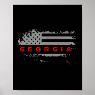 Poster Drapeau de Géorgie États-Unis