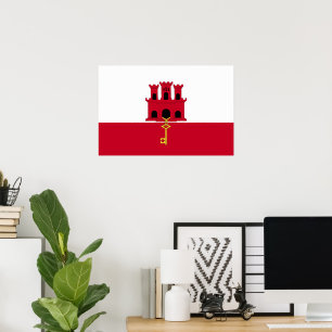Poster Drapeau de Gibraltar