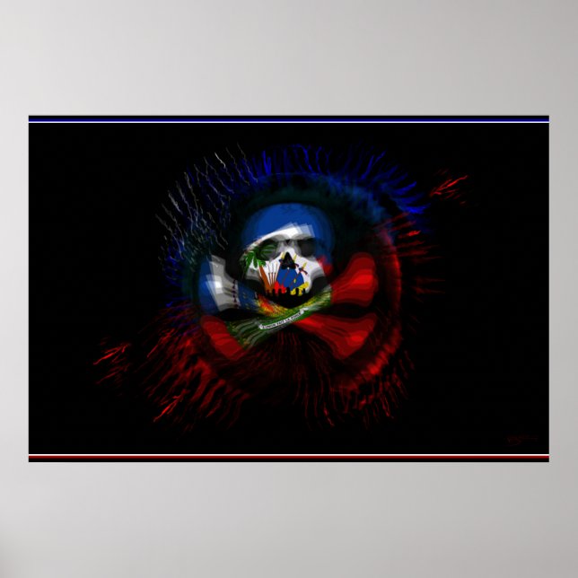 Poster Drapeau de guerre haïtien (Devant)
