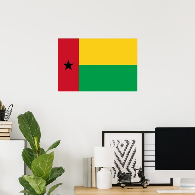 Poster Drapeau de Guinée-Bissau (Bureau à domicile)