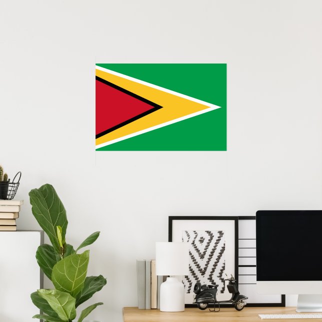 Poster Drapeau de Guyana (Bureau à domicile)