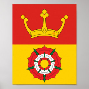 Poster Drapeau de Hampshire (comté du Royaume-Uni)