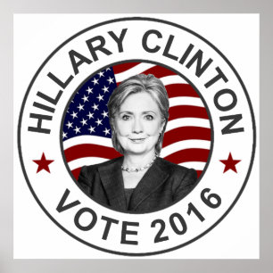 Poster Drapeau de Hillary Clinton USA