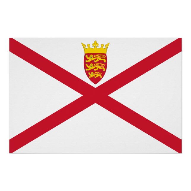 Poster Drapeau de Jersey (Devant)