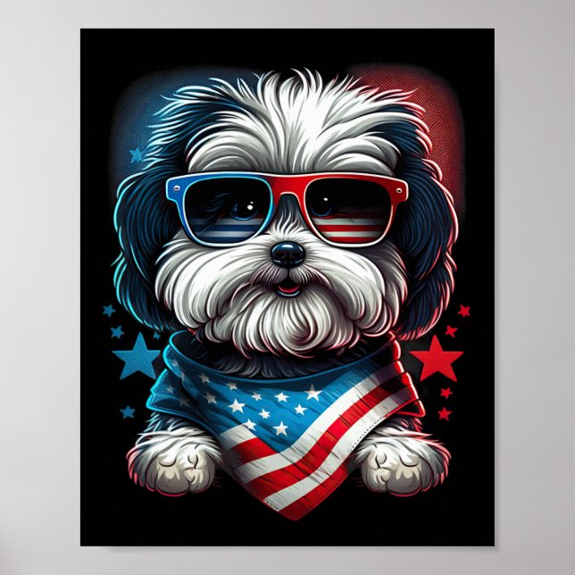 Poster Drapeau de Juillet Patriotique Havanais Chien nous (Devant)