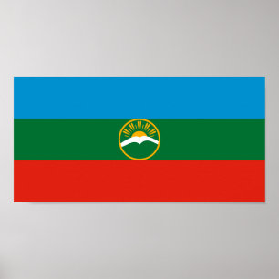 Poster Drapeau de Karatchaïevo-Tcherkessie