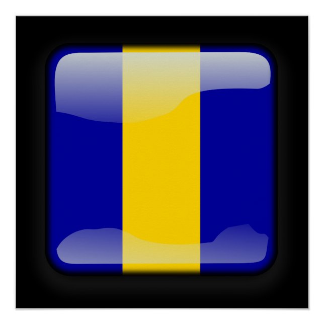 Poster Drapeau de la Barbade (Devant)