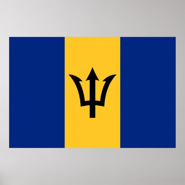 Poster Drapeau de la Barbade patriotique (Devant)