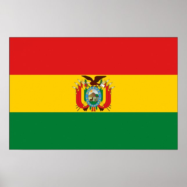Poster Drapeau de la Bolivie (Devant)
