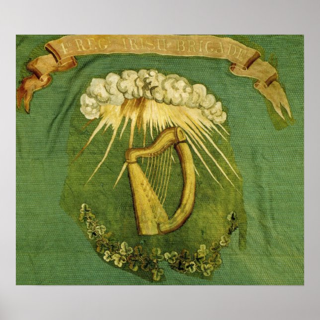 Poster Drapeau de la brigade irlandaise (Devant)