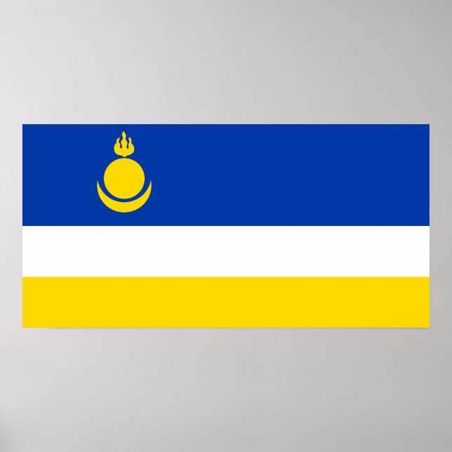 Poster Drapeau de la Buryatia patriotique (Devant)