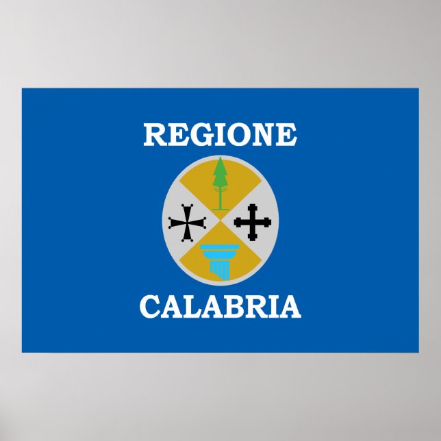 Poster Drapeau de la Calabre, Italie (Devant)