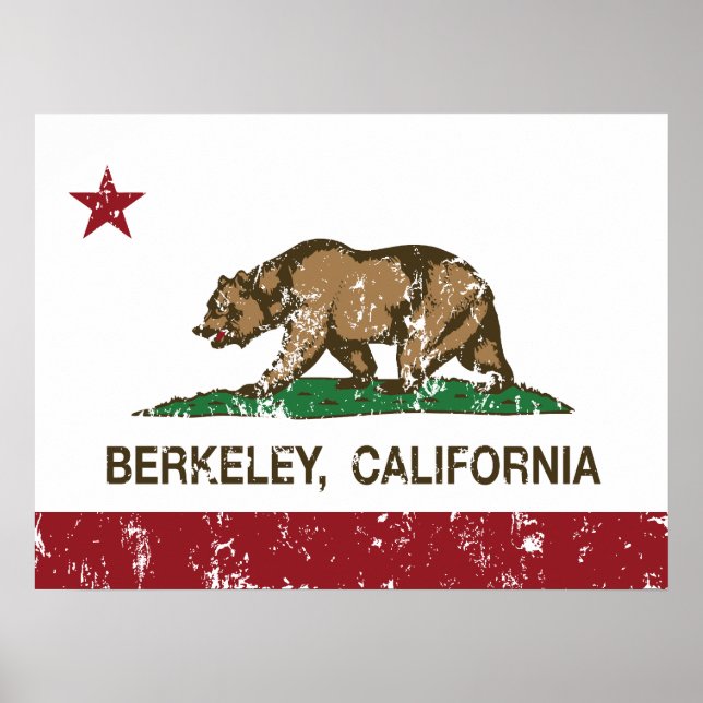 Poster drapeau de la californie berkeley en détresse (Devant)