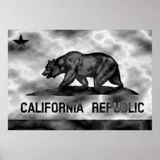 Poster Drapeau de la Californie Plasma (Devant)