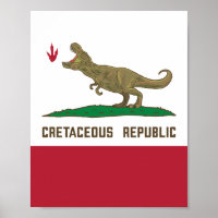 Drapeau de la Californie T-rex Dinosaur