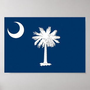 Poster Drapeau de la Caroline du Sud
