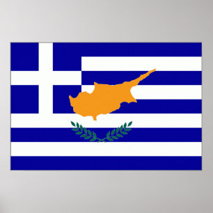 Poster Drapeau de la Chypre de Grec
