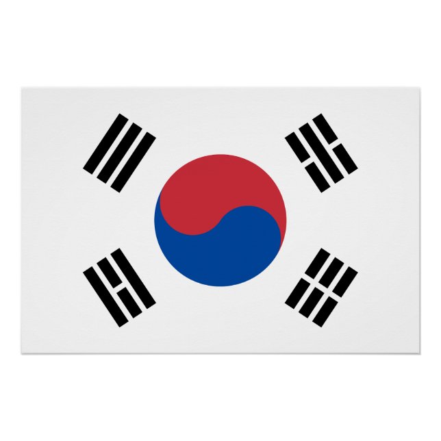 Poster Drapeau de la Corée du Sud (Devant)
