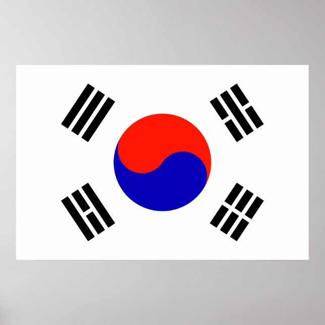Poster Drapeau de la Corée du Sud (Devant)