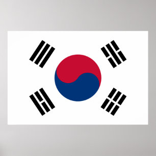 Poster Drapeau de la Corée du Sud