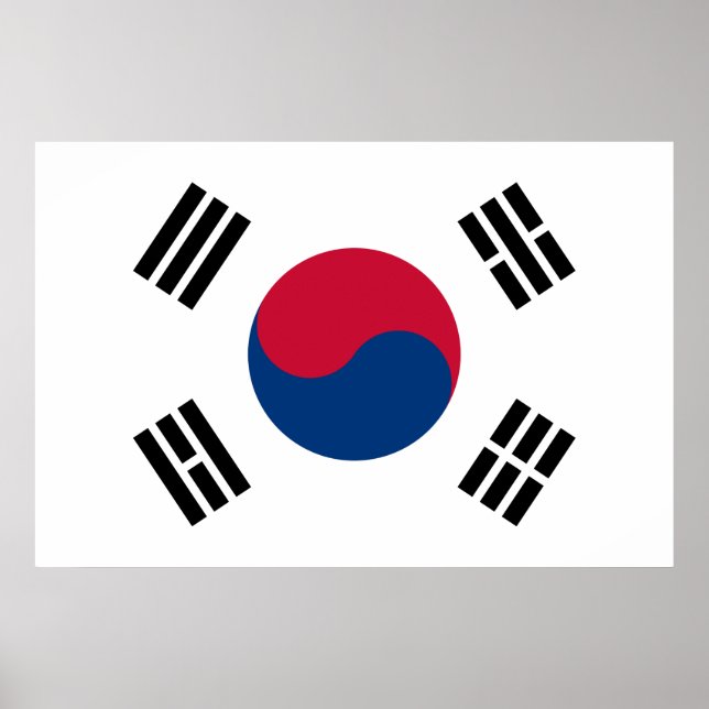 Poster Drapeau de la Corée du Sud (Devant)