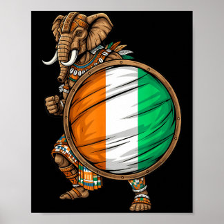 Poster Drapeau de la Côte d'Ivoire Racines Ivoiriennes