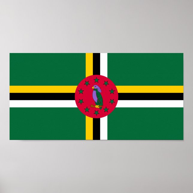 Poster Drapeau de la Dominique (Devant)