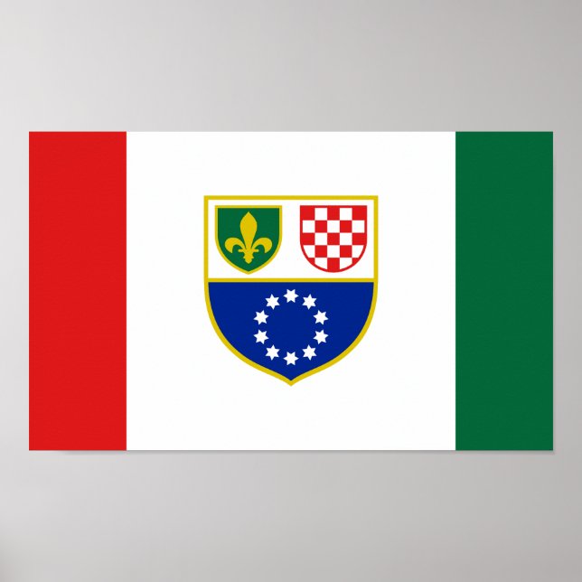 Poster Drapeau de la Fédération de Bosnie (Devant)