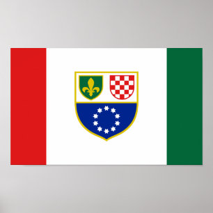 Poster Drapeau de la Fédération de Bosnie-Herzégovine