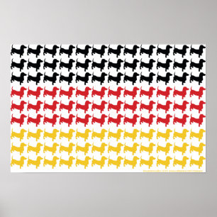 Poster Drapeau de la fête de la bière Dachshunds