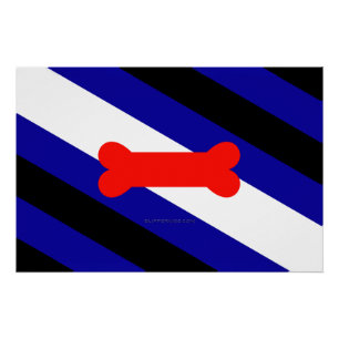 Poster Drapeau de la fierté de jeu de chiots de SlipperyJ