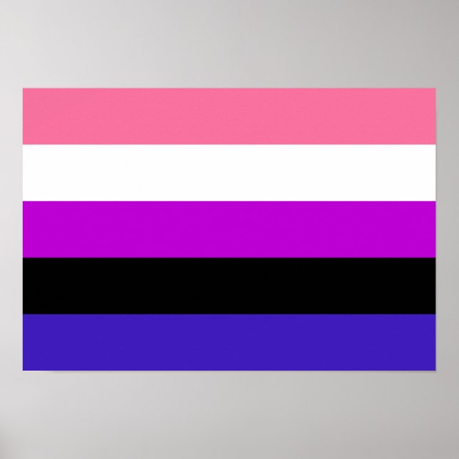 Poster Drapeau de la fierté de la fluidité du genre (Devant)