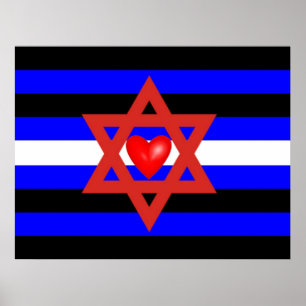 Poster Drapeau de la Fierté juive en cuir