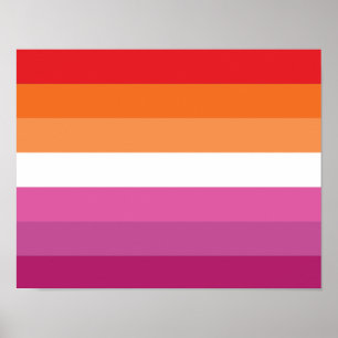 Poster Drapeau de la fierté lesbienne