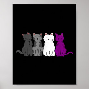 Poster Drapeau de la fierté LGBT Chat Animal Ace Aualité